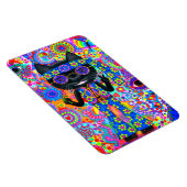 ハッピーヒッパイキャットサングラスピースサインフラワー マグネット (右側)