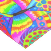 ハッピーヒッピーキャットサングラスピースサインフラワー テーブルクロス (アングル)