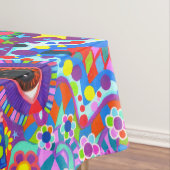 ハッピーヒッピーキャットサングラスピースサインフラワー テーブルクロス (インサイチュ)