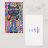 ハッピーヒッピーキャットサングラスピースサインフラワー 名刺 (正面/裏面)