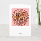 ハッピーヒッピー誕生日レトロ カード (裏面)