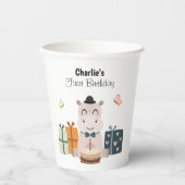 ハッピーヒッポとお誕生日ケーキ 紙コップ (正面)