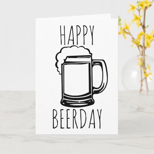 ハッピービアーデイ カード (黄色い花)