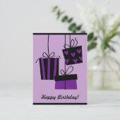 ハッピービタデー – 紫はがき ポストカード (スタンド正面)