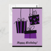 ハッピービタデー – 紫はがき ポストカード (正面/裏面)