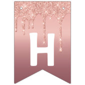 ハッピービットデイ – バラ金ゴールド赤面グリッタースパークル バンティングフラッグ (第2の旗)