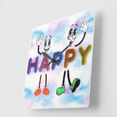 ハッピービベス スクエア壁時計 (傾斜)