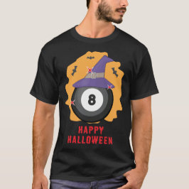 ハッピービリヤードハロウィンおもしろい- Tシャツ
