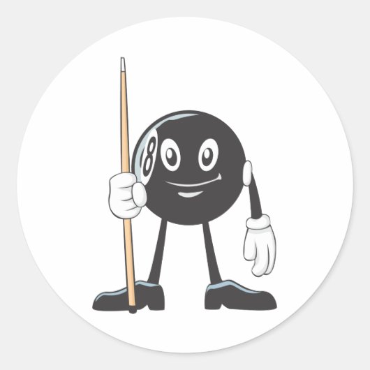 ハッピービリヤード8ボール ラウンドシール (正面)