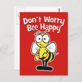 ハッピービーを心配するな |のまわりに赤 ポストカード (正面/裏面)