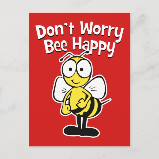 ハッピービーを心配するな |のまわりに赤 ポストカード (正面)