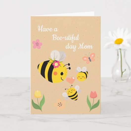 ハッピービーを活用したデイ誕生日カード カード (小さな植物)