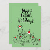 ハッピービーガンホリデーズグリーティングカード シーズンカード (正面/裏面)