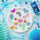 ハッピービーガーデン ペーパープレート (パーティー)