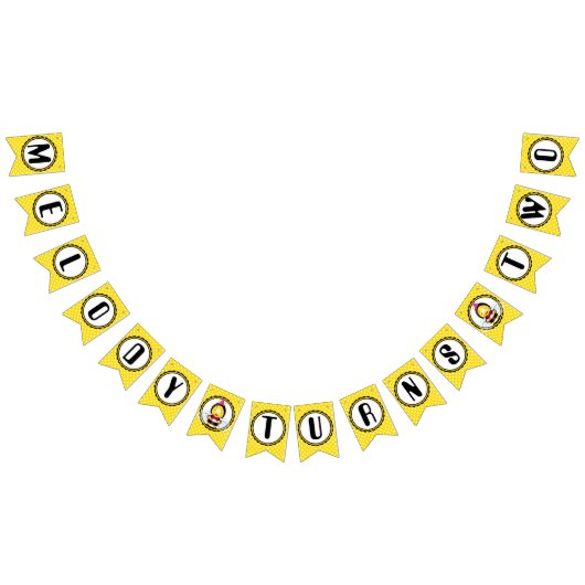 ハッピービーガール誕生日バンティンフラッグ バンティングフラッグ (全)