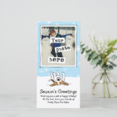ハッピービーグルインザスノークリスマス写真テンプレート シーズンカード (スタンド正面)