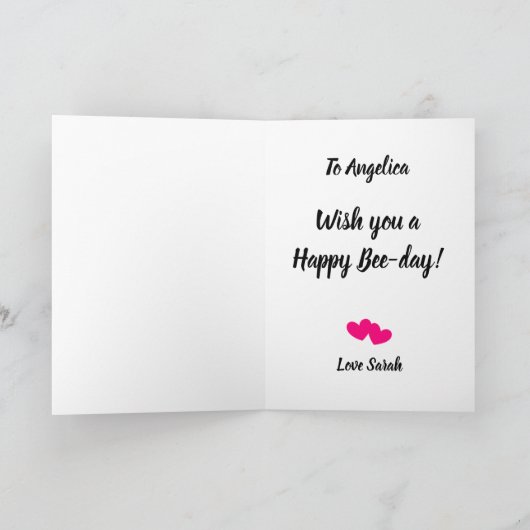 ハッピービーデイかわいい（昆虫）マルハナバチ柄の折り畳みカード プログラム (内部)