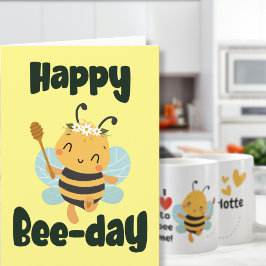 ハッピービーデイかわいい（昆虫）マルハナバチ柄の折り畳みカード プログラム
