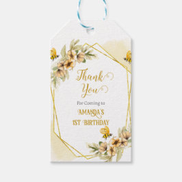 ハッピービーデイウォーターカラーバースデーパーティー ギフトタグ