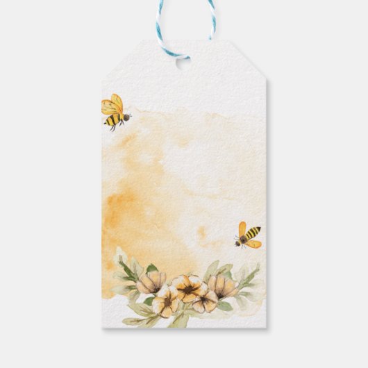 ハッピービーデイウォーターカラーバースデーパーティー ギフトタグ (裏面)