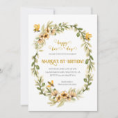 ハッピービーデイウォーターカラー誕生日招待状 招待状 (正面)