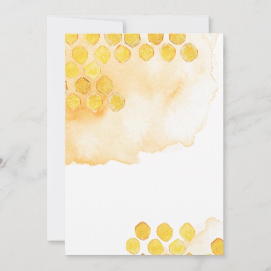 ハッピービーデイウォーターカラー誕生日招待状 招待状 (裏面)