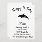 ハッピービーデイオルカクジラ 招待状 (正面/裏面)