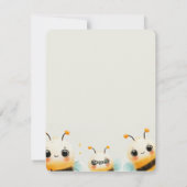 ハッピービーデイカード – かわいいハチと花 シーズンカード (裏面)