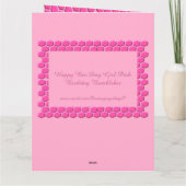 ハッピービーデイガールピンク誕生日(昆虫)マルハナバチカスタム カード (裏面)