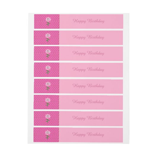 ハッピービーデイガールピンク誕生日（昆虫）マルハナバチカスタム ラップアラウンド宛名ラベル (シート)