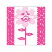 ハッピービーデイガールピンク誕生日(昆虫)マルハナバチ セルフインキングスタンプ (デザイン)