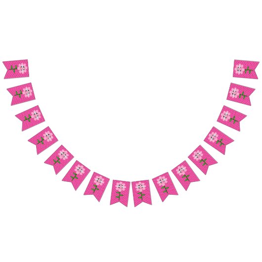 ハッピービーデイガールピンク誕生日(昆虫)マルハナバチ バンティングフラッグ (全)