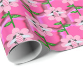 ハッピービーデイガールピンク誕生日(昆虫)マルハナバチ ラッピングペーパー (ロールコーナー)