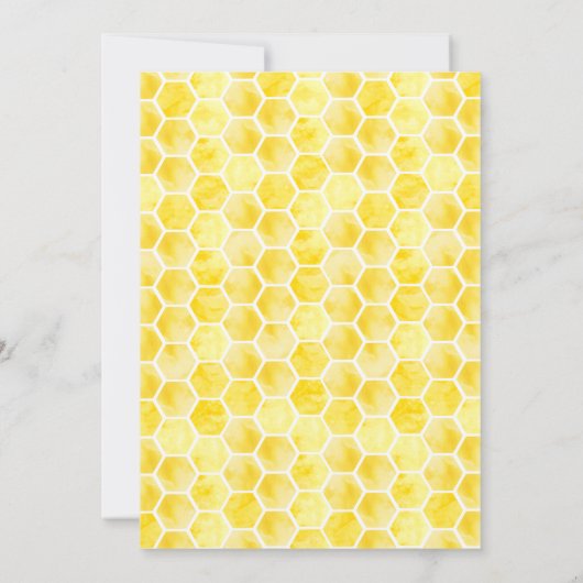 ハッピービーデイビーテーマ誕生日ブラックアンドイエロー 招待状 (裏面)