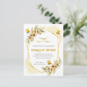 ハッピービーデイファースト誕生日招待状 インビテーションポストカード (スタンド正面)