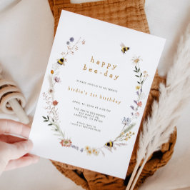 ハッピービーデイファースト誕生日 招待状