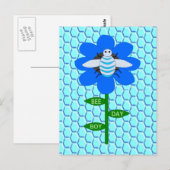 ハッピービーデイボーイブルーバースデーバンブルビー ポストカード (正面/裏面)