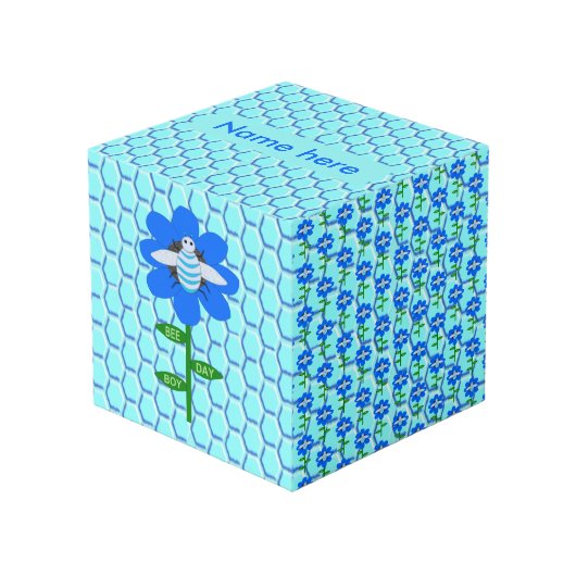 ハッピービーデイボーイブルー誕生日(昆虫)マルハナバチカスタム フォトキューブ (正面アングル)