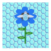 ハッピービーデイボーイブルー誕生日(昆虫)マルハナバチカスタム フォトキューブ (正面)