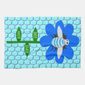 ハッピービーデイボーイブルー誕生日(昆虫)マルハナバチ キッチンタオル (横)