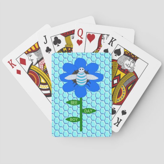 ハッピービーデイボーイブルー誕生日(昆虫)マルハナバチ トランプ (裏面)