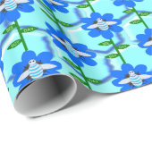 ハッピービーデイボーイブルー誕生日(昆虫)マルハナバチ ラッピングペーパー (ロールコーナー)