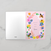 ハッピービーデイ誕生日カード 箔グリーティングカード (外側レイダウン)