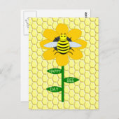 ハッピービーデイ誕生日ハチ ポストカード (正面/裏面)
