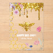 ハッピービーデイ誕生日 アクリル招待状 (正面)