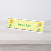 ハッピービーデイ誕生日(昆虫)マルハナバチカスタム デスクネームプレート (正面)