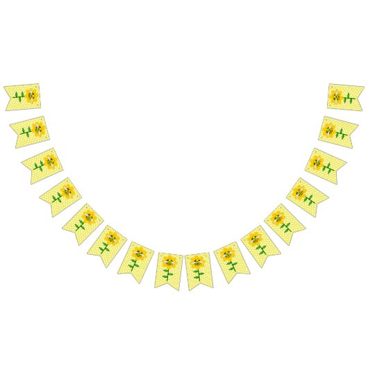 ハッピービーデイ誕生日(昆虫)マルハナバチ バンティングフラッグ (全)