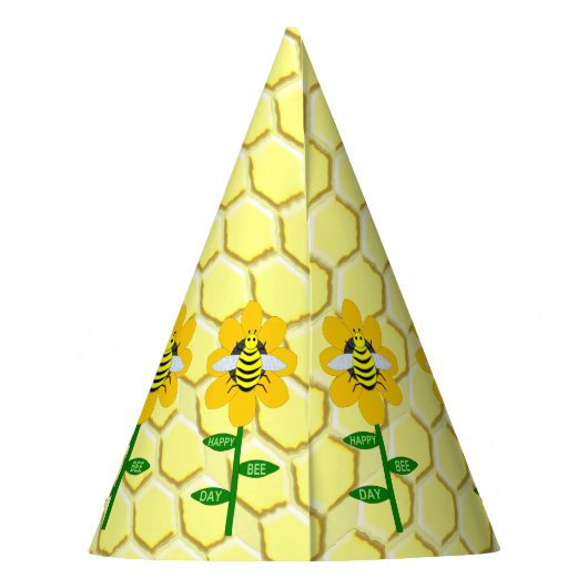 ハッピービーデイ誕生日(昆虫)マルハナバチ パーティーハット (裏面)