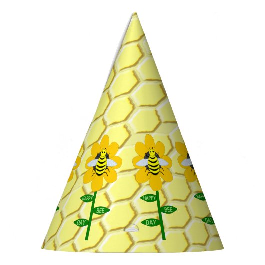 ハッピービーデイ誕生日(昆虫)マルハナバチ パーティーハット (左)