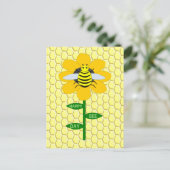 ハッピービーデイ誕生日(昆虫)マルハナバチ ポストカード (スタンド正面)